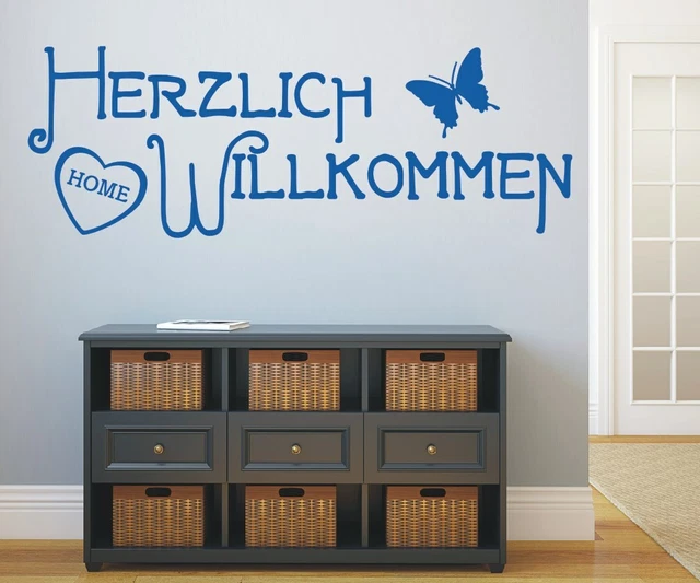 Wandtattoo 'Herzlich Willkommen' – 58x28 Cm, 32 Farben, Für Innen & Außen, Rückstandslos Entfernbar