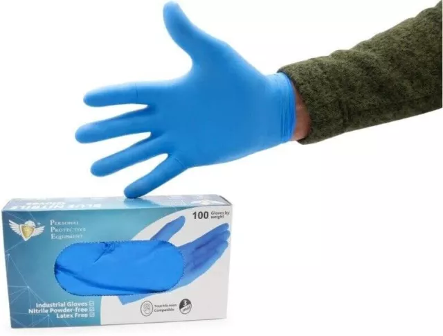 S&G Blue Disposible Nitrile Gloves Latex Powder Free 3 Mil 100 1000pcs L/XL