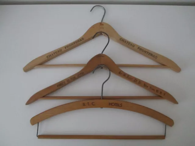 Antique Hotel Wooden Coat Hangers -Chateau Frontenac-Prince George-B.T.C. AZ17