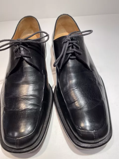 BRUNO MAGLI BLACK Oxford Soft Leather Dress Shoes Made In Italy Size 9 ...