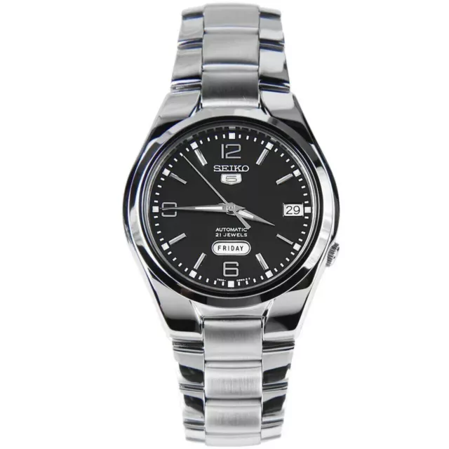 Seiko 5 Automatic Black Dial Stainless Steel Bracelet Mens Watch SNK623K1