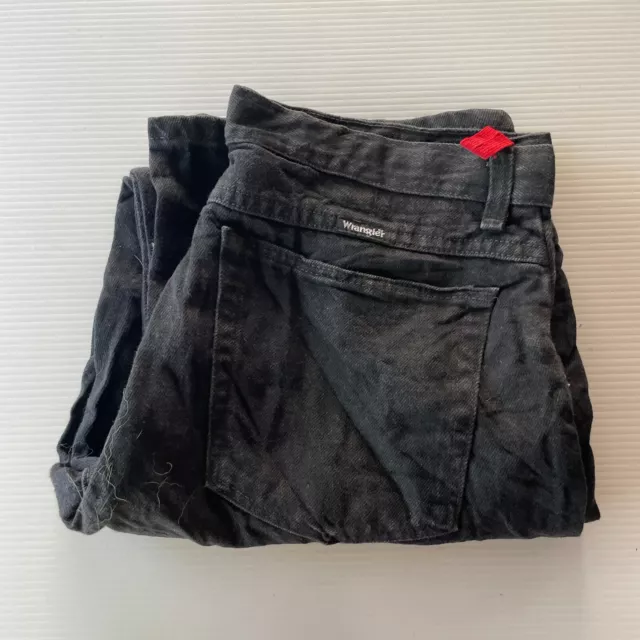 Wrangler Straight Denim Jeans Boys Size 16 Waist Black Casual Style Fashion Fit