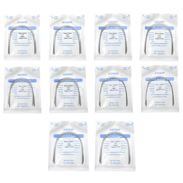 5Pack Dental Orthodontic Super Elastic Niti Round Natural Form Arch Wire AZDENT