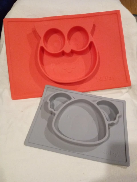 Nuby Feeding Trey/tray Sectioned Feeding Placemat Stay Put Food Baby Dish
