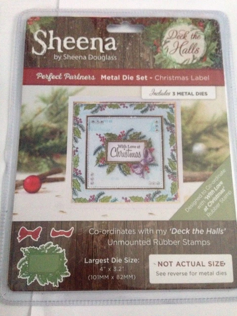 Sheena Douglass Perfect Partners Deck the Halls troquel de metal - etiquetas navideñas