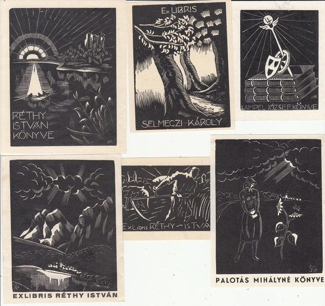 6 Exlibris Bookplate Hochdrucke Karoly Selmeczi Akt Konvolut Lot 7