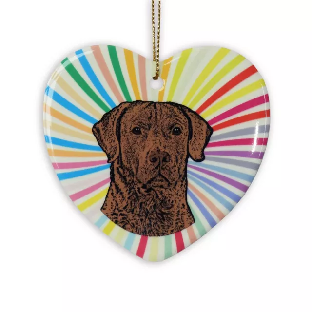 Chesapeake Bay Retriever Heart Ornament - Ceramic