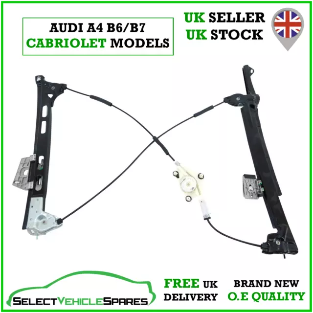 New Audi A4 B6 B7 Cabriolet Passenger Side Left Front Window Regulator 2002-2008