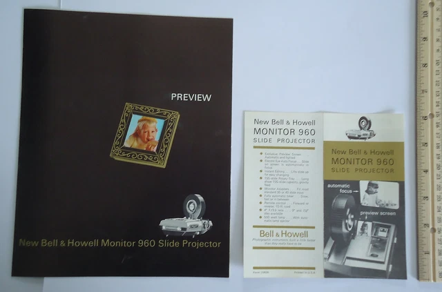 Bell & Howell Monitor 960 Slide Projector 2 Vintage Booklets Advertising