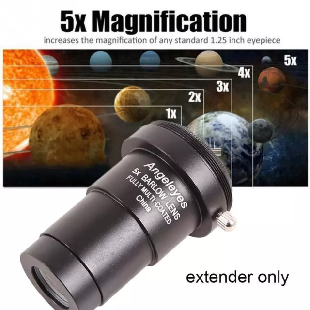 Angeleyes 5x Barlow Lens Eyepiece Lens For Astronomical 2DP5 Lenses Hot J9