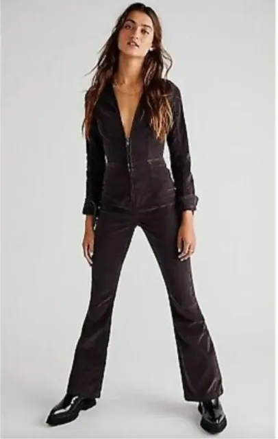 Free People Jovi Jumpsuit BNWOT Black RRP £148 UK MEDIUM