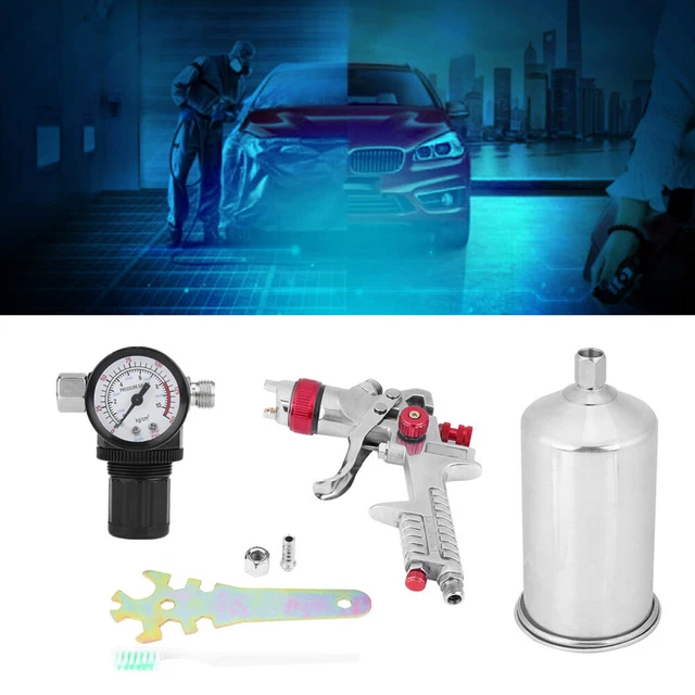 1000CC Stainless Steel Car Pneumatic Paint Spray Tool + Gas Pressure Regulator