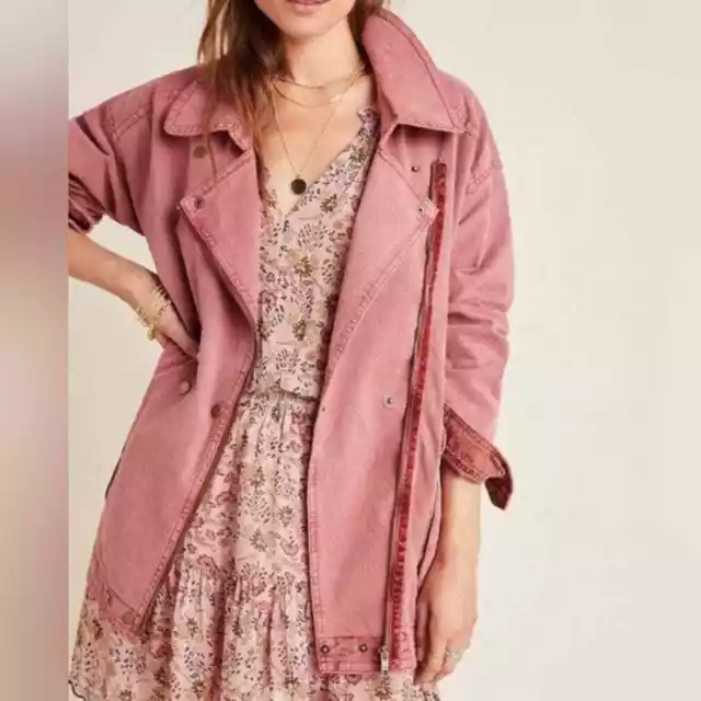Anthropologie Letty Relaxed Moto Parka- Size XS