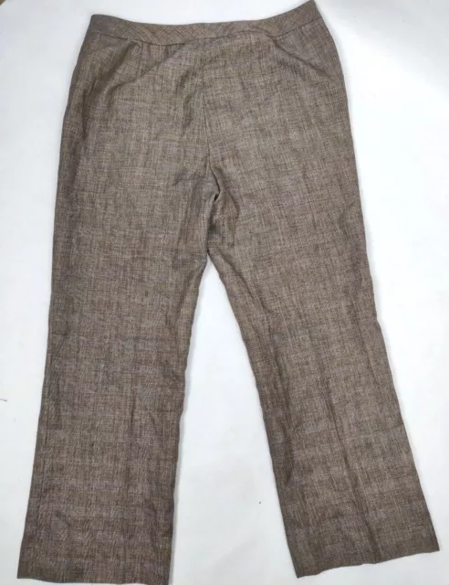 LAFAYETTE 148 NEW York Brown Metallic Wool Blend Dress Pants Stretch ...