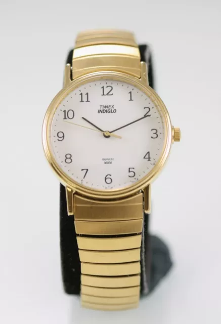 TIMEX INDIGLO HOMMES Montre Or Inoxydable Saint Extensible Wr Lumiere Pile Blanc EUR 36 70 PicClick FR