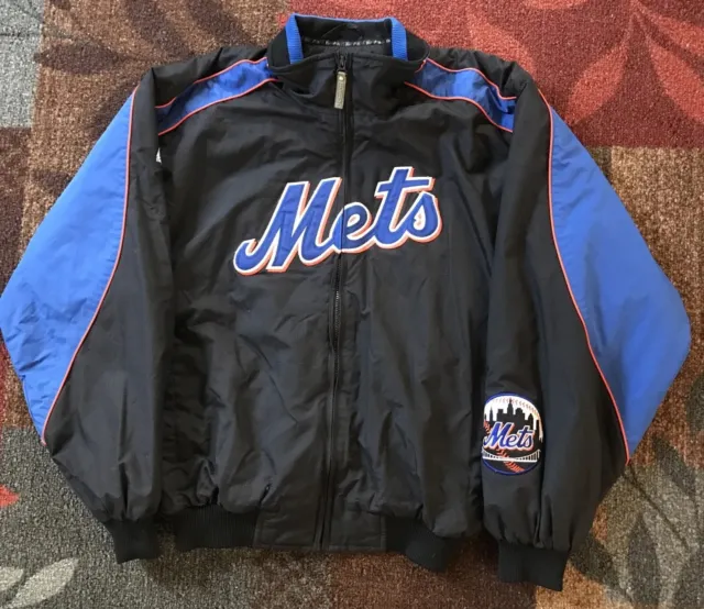 New York Mets Jacket Authentic Majestic MLB Dugout Coat Size Large Baseball