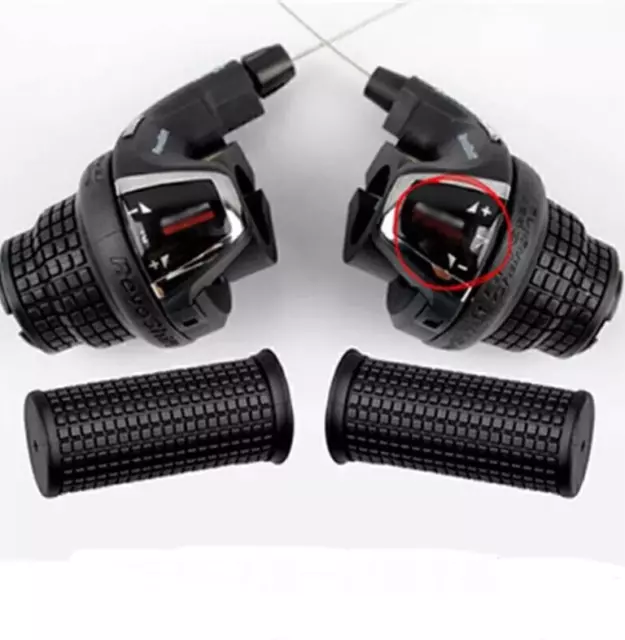 For Shimano RevoShift SL-RS35 Twist Grip Shifter -7 Speed Black Set