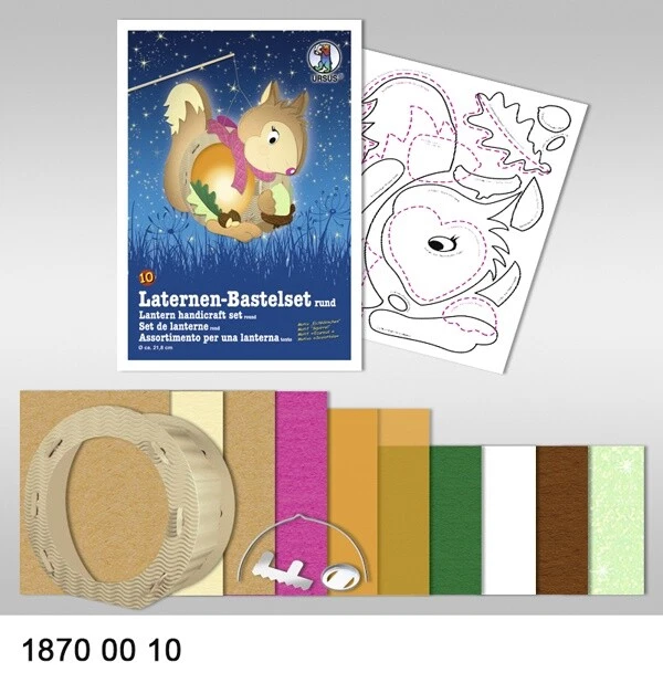 Bastelmappe Laternen-Bastelset Eichhörnchen Laterne Basteln Bastel-Mappe-Set