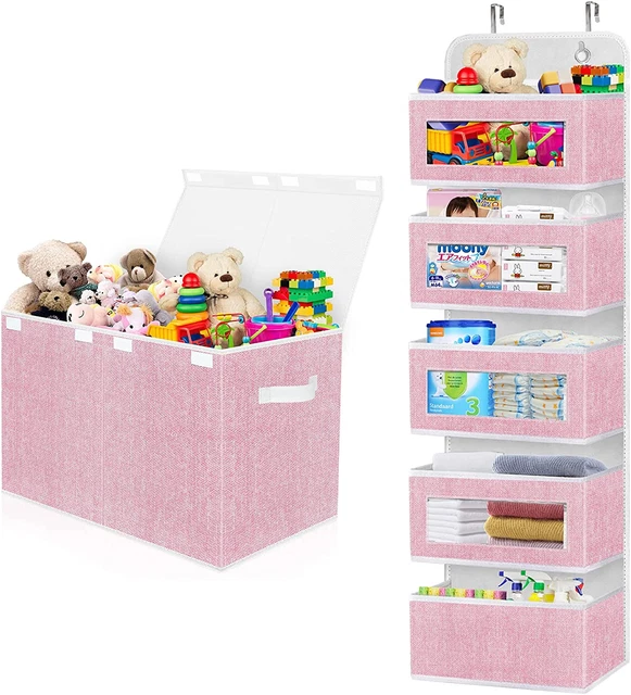 over the Door Organizer, Hanging Baby Diaper Organizer for Nursery, Large Toy Bo