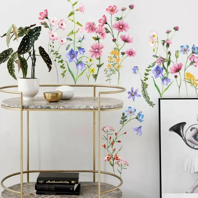 Vinilos autoadhesivos de pared de flores de peonía Calcomanía artística