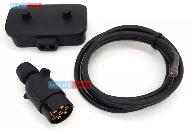Trailer lights wiring kit, contains 10m 7 core cable, 7 pin plug  & Junction box