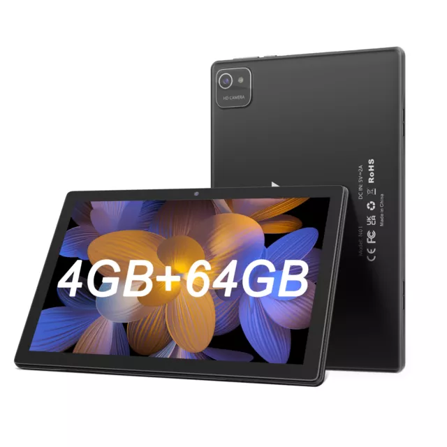 10.1 In Tablet 64 GB (256GB TF) Quad Core PC HD 4G RAM Dual BOX 5G Wi-Fi 6000mAh