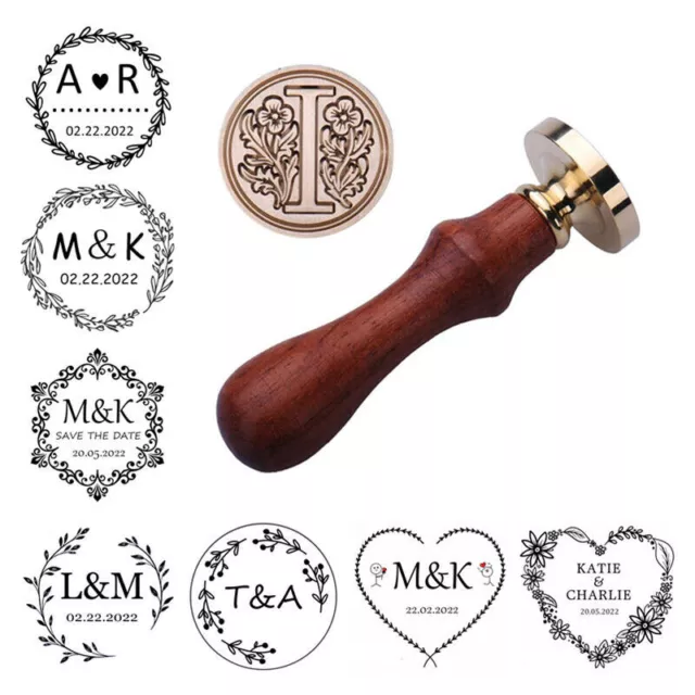 CUSTOM TWO INITIALS with Date Wax Seal Stamp Personalise Wedding