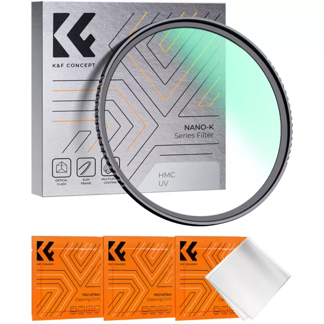 K&F Concept UV Filter MC Schutzfilter für Objektive 37-127mm NANO K/D/X/X-PRO 2