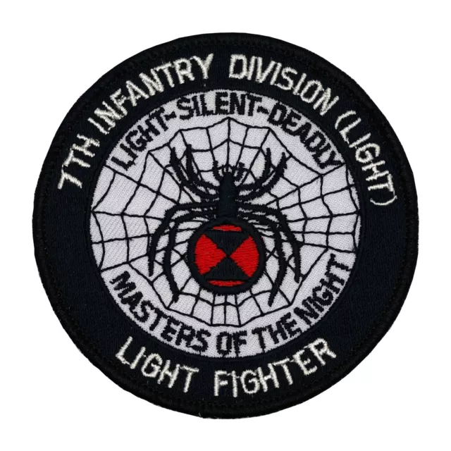 7th Infantry Division - Lightfighter - 7th Black Widow 3 1/2" Embroidered Patch