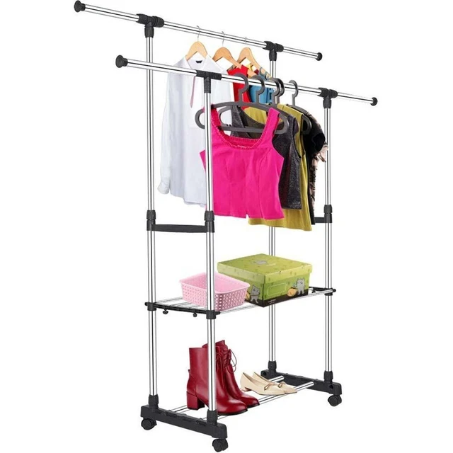 Appendiabiti Estensibile Con Ruote Maury's - Doppia Rack Silver | 88-145cm Regolabile - Foto 10
