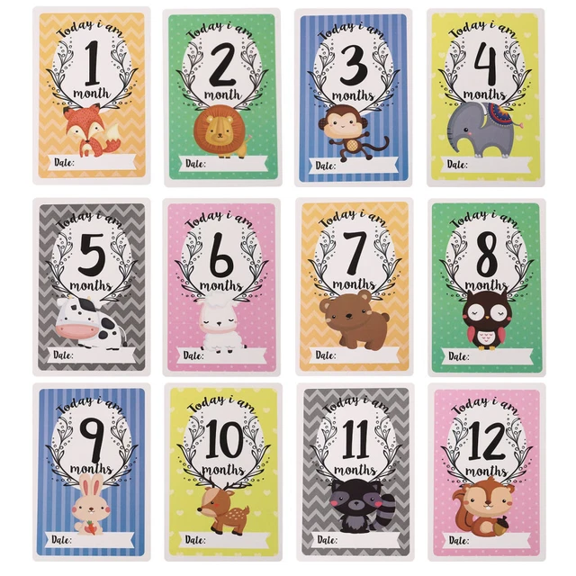 natural wood photo props D'étape bébé D'anniversaire Cartes Mensuel Étape Cartes