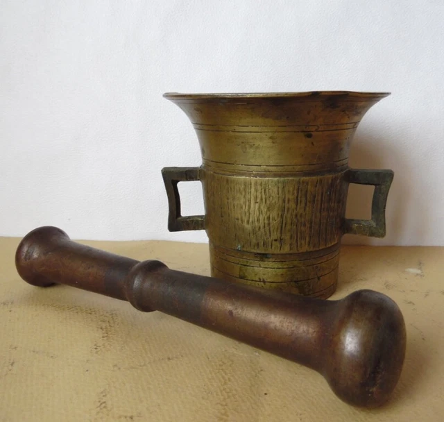 Russian Solid Brass Mortar and Pestle 19th century