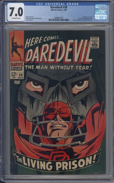 Daredevil # 38 CGC 7.0 OW Dr. Doom FF Appearance