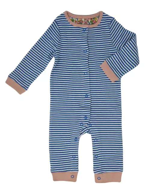 Ex Baby Boden Blue Stripe Baby Grow Romper Age 0-3 3-6 6-12 12-18 & 18-24  Mths