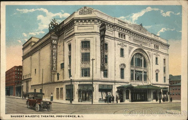 1921 Providence,RI Shubert Majestic Theatre Teich Rhode Island Postcard 1c stamp