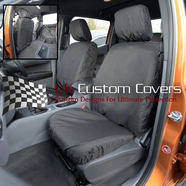 Housses De Siège Auto Pour Ford Ranger Wildtrak 2016-2024 - Avant, Couleur Rouge, Antidérapantes, Compatibles Airbags