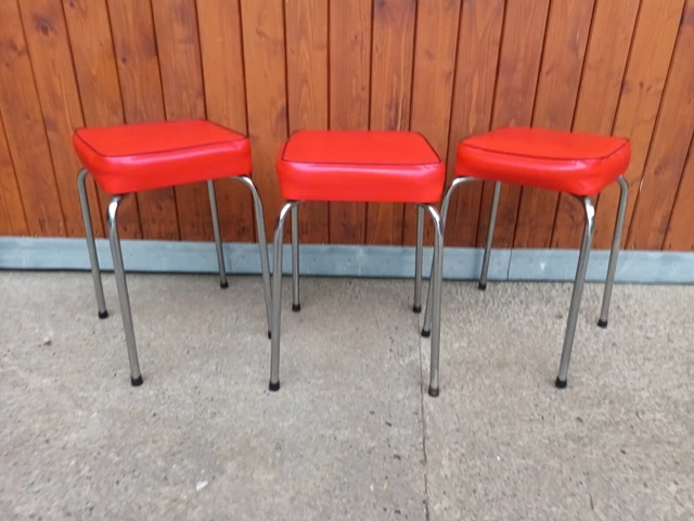 Hocker Metall Sitzhocker Vintage 60er Retro Ottomane Pouf 70er 1/3