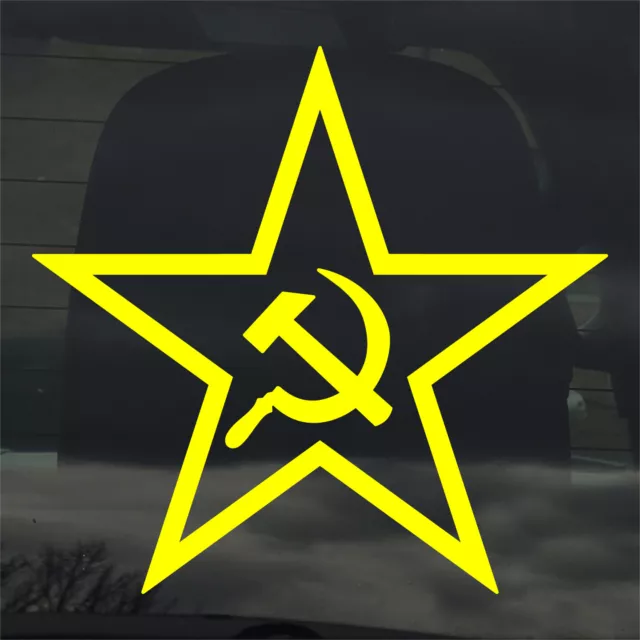 Star Hammer & Sickle Custom Vinyl Sticker Decal Russian Soviet Union USSR