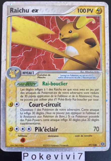 Pokemon Card RAICHU 97/106 EX Ultra Rare Block EX EMERALD FR