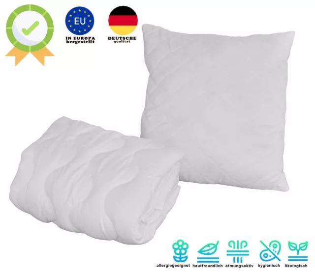 Steppbett Decke 135x200cm und Kopfkissen 80x80cm  Bettdecke Kissen Komplett Set