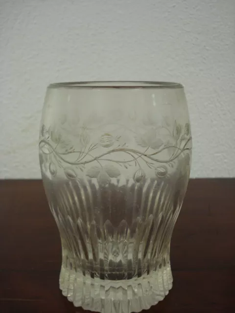 kleine Vase - Glas - Art Deco der 20er/30er Jahre - floraler Dekor -p103