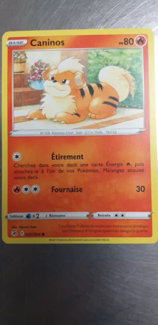 Pokemon Card Caninos 032/264 Fusion Fist, Booster Out, French