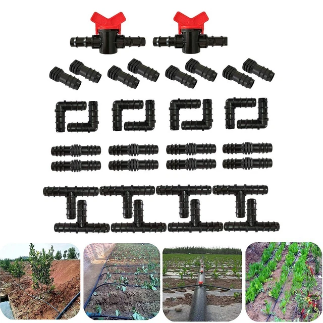 ZFKXGS 20PCS T Connecteurs De Tuyaux En Plastique Kit De Raccords D'irrigation Pour Tuyau