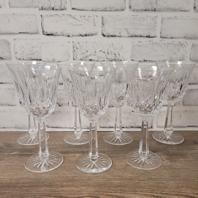 Vintage Waterford Crystal Ballyshannon Ledge 7 5/8" Water Goblet Set Of 7