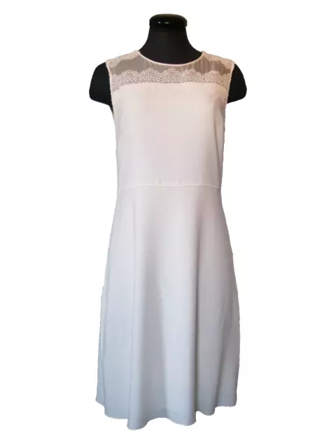 Elie Tahari dress, Bevin white silk, lace top NWT, party/cocktail/wedding size 6