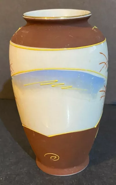 Vintage Foreign Japanese Hand Made Ceramic Decorative Vase 3