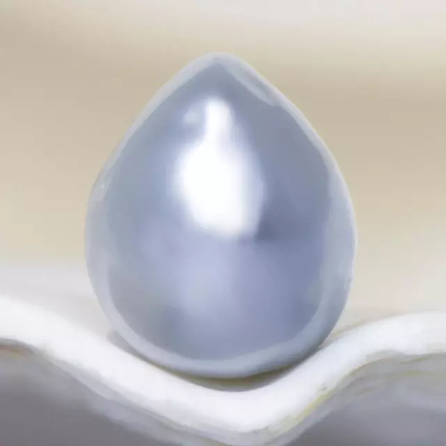 South Sea Pearl Silvery White Baroque 10.95 mm Maluku Indonesia 1.15 g undrilled