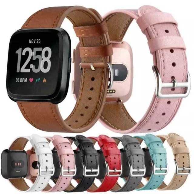 For Fitbit Versa 3 Sense Genuine Leather Watch Band Strap Replacement Bracelet