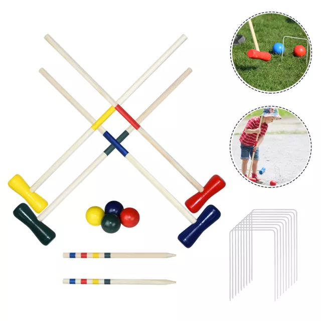 Croquet-Spiel Krocket Set Outdoor Croquet Holz Kartenspiel Spiel Holzspielzeug