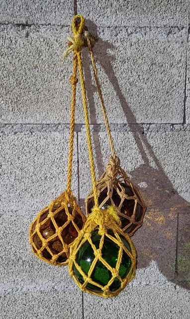 ANCIENNE ET AUTHENTIQUE boule flotteur en verre pour filet de pêche